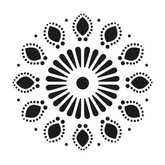 Intricate black and white mandala design showcasing symmetry and artistic flair