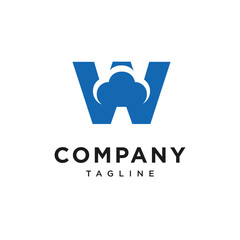 Letter W Cloud Logo Icon Vector