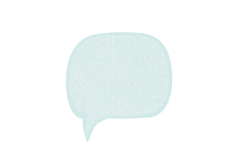 青の正方形吹き出し　ファブリックテクスチャ