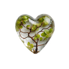 Heart seed sprouting universal vines isolated on white background