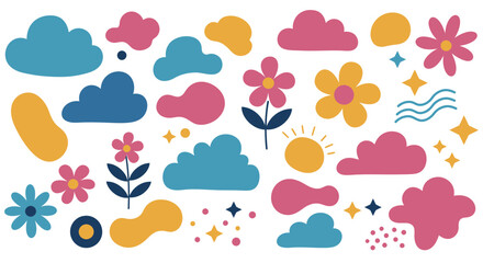 Vibrant and whimsical hand-drawn elements creating a joyful and playful design
