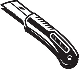 Obraz premium Simple and clean utility knife vector icon design, utility knife editable silhouette vector illustration, utility knife. high quality vector art