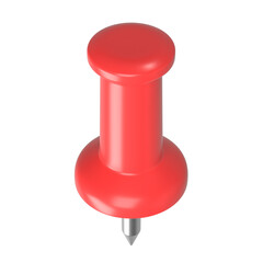 Red Push Pin, 3D Render, Office Supplies, Stationary