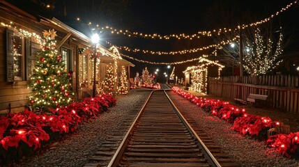Enchanted Christmas Train Station: A Night of Holiday Magic