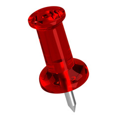 Red Glass Push Pin 3d render