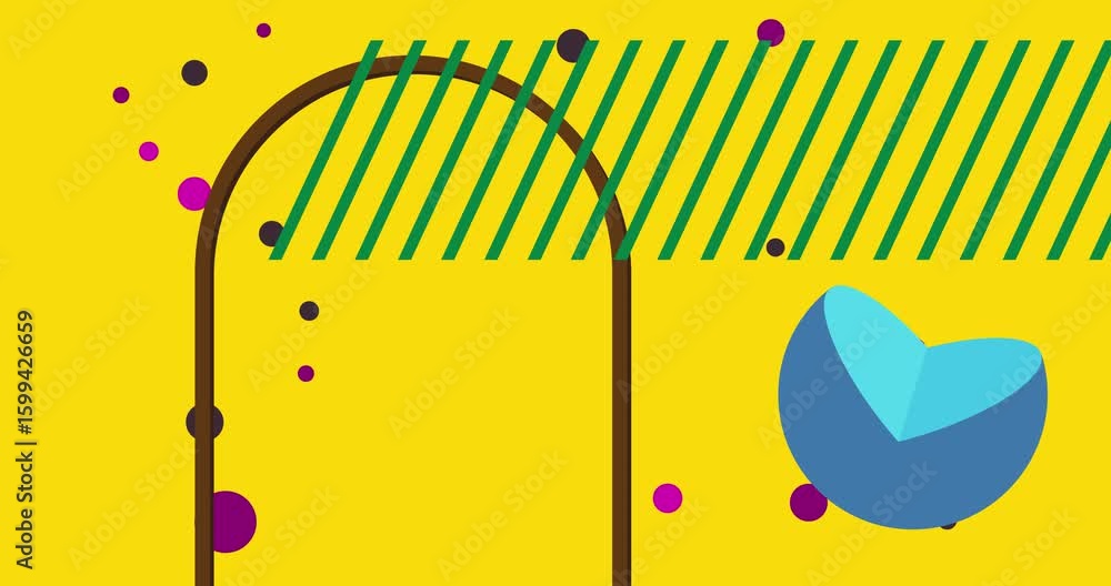 Aufkleber geometrical graphic retro theme background animation with place for text. minimal geometric elements