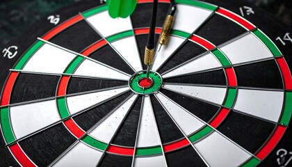Dartboard with two darts lodged