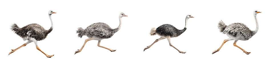 Ostrich Running Four Stages White