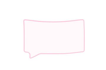  ピンクの吹き出し長方形変形　グラフィック素材