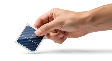 Solar Panel Held by Hand