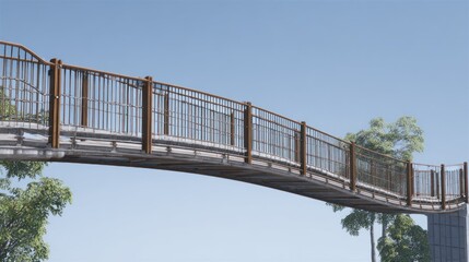Curved pedestrian bridge