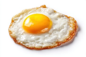 Delicious Fried Egg on White Background Fresh Breakfast Food