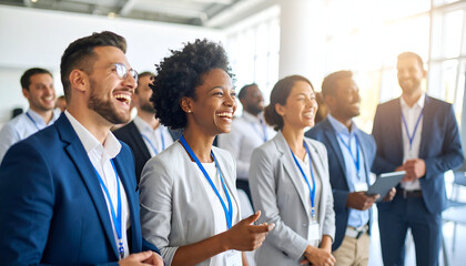 Happy business people conference.