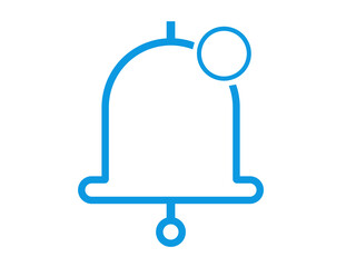 Bell icon over white background vector illustration. Blue and white design.
