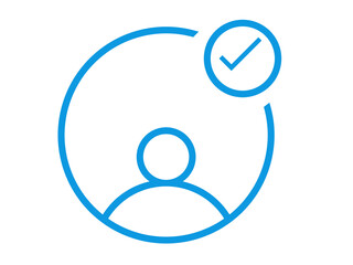 user with check icon. symbol of business people with trendy filled line style icon for web site design,