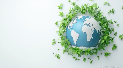 Earth surrounded by greenery