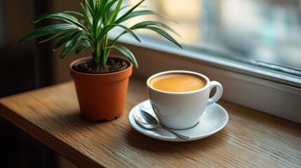 Cozy espresso by the window