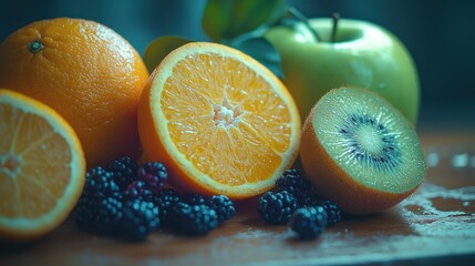 Fresh vibrant fruit display