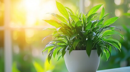 Serene Peace Lily in Sunlight