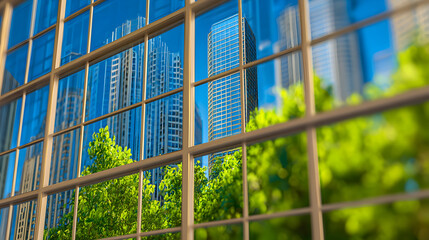 Symmetric Composition of Green Office Glass Panels