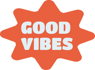 Uplifting 'Good Vibes' Star Shaped Graphic Icon