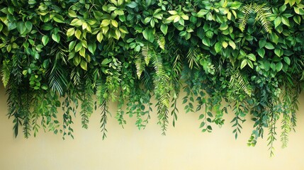 Lush green foliage wall decor