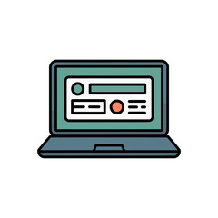 Obraz premium Laptop computer flat design icon
