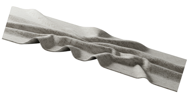 Abstract design of a textured, draped, light gray fabric.