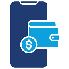 Digital Wallet Flat Blue Icon