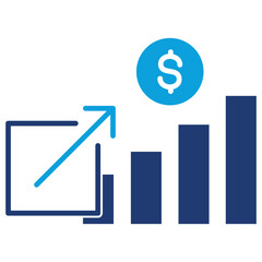 Financial Data Flat Blue Icon