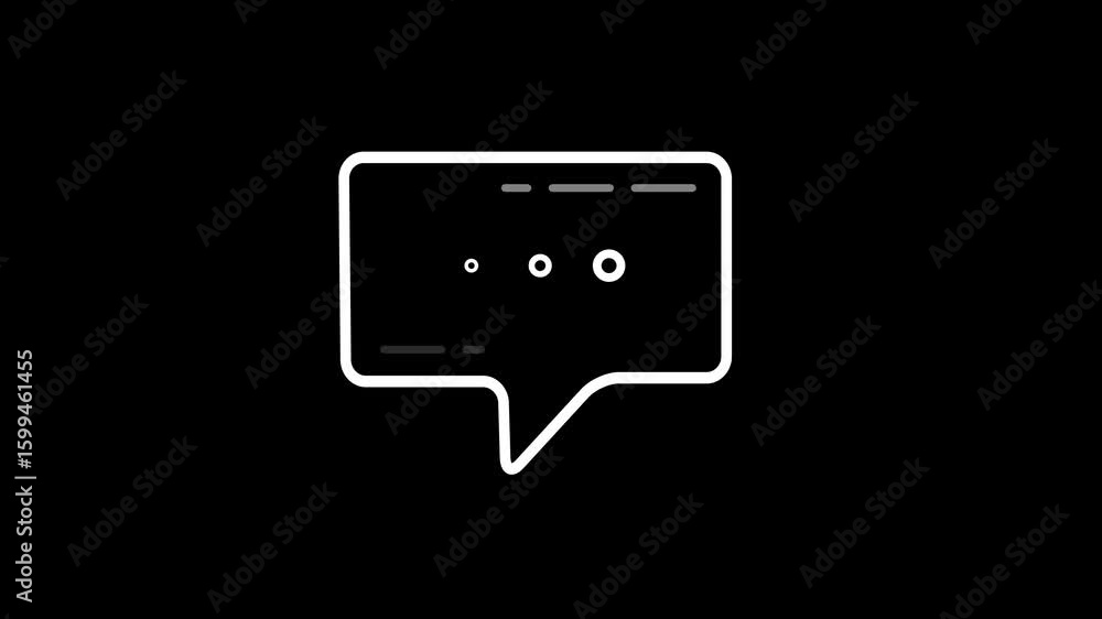 Poster chat icon or message symbol. online message speech bubble social media app icon animation , technolo