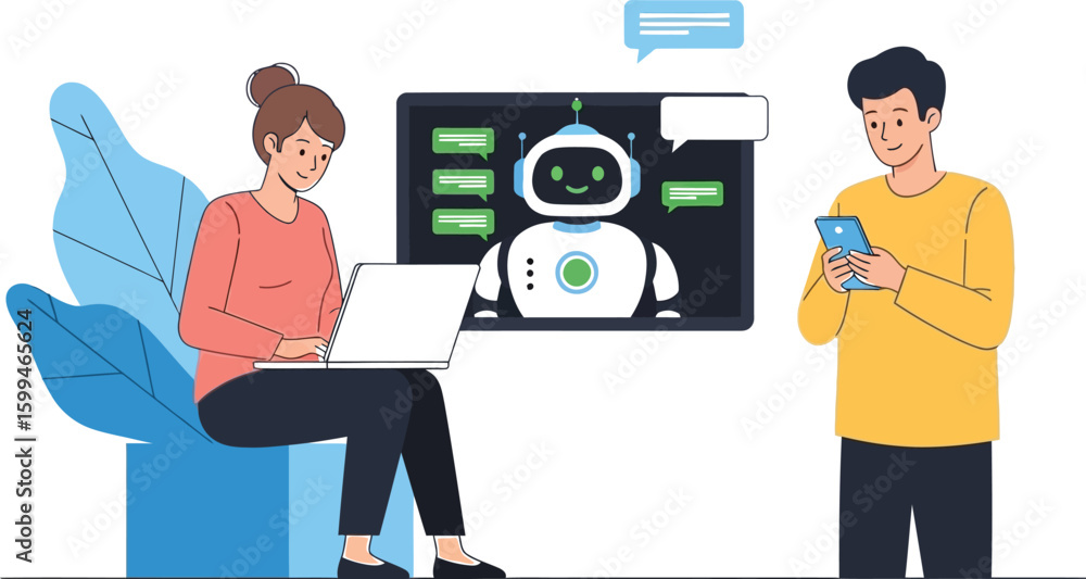 Poster chatbots and ai assistants for business and customer service automation and digital transformation t