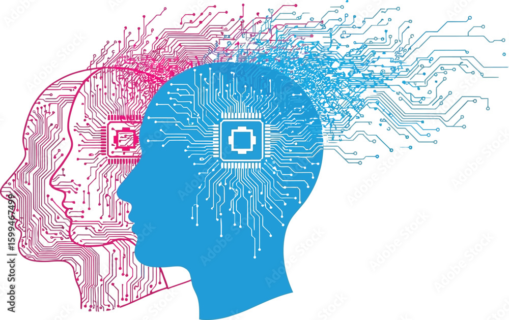 Poster artificial intelligence ai machine learning deep learning brain technology concept innovation mind 1