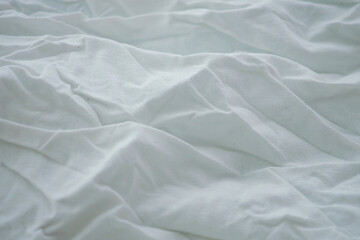 White wrinkled fabric texture close up for decoration