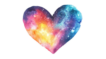 a vibrant watercolor painting depicts heart shape on white background