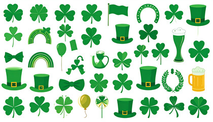 St Patricks Day Icons Set.
