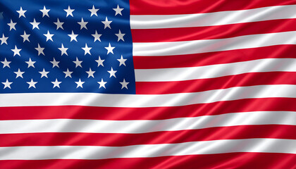 US Flag with waving, patriotic, and textile.