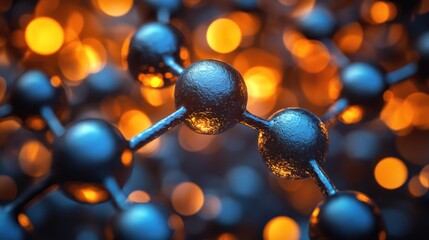 Microscopic Molecular Structure: A 3D Rendering of Atomic Bonds