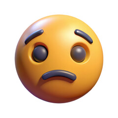 Sad emoji face unhappy expression digital graphic illustration emoticon render social media icon design