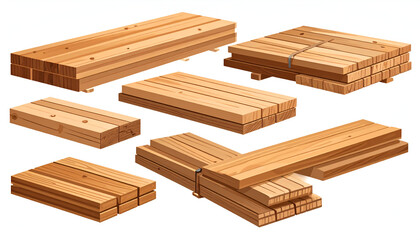 Wooden planks with lumber, and construction.