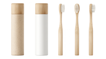 Sustainable oral hygiene, bamboo toothbrushes for a healthy smile and ecoconscious lifestyle.