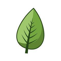 Vibrant Green Leaf Illustration: Nature's Simple Beauty