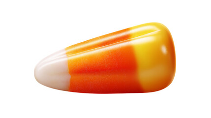 Single Candy Corn on Transparent Isolated Backdrop