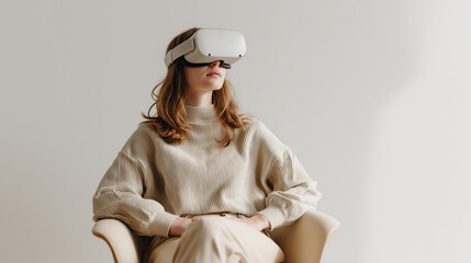 woman wearing a VR headset