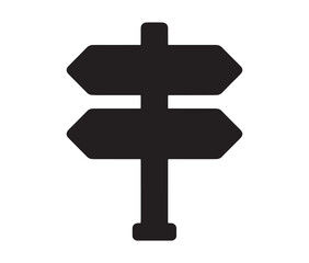 Obraz premium Minimalist signpost silhouette vector illustration.