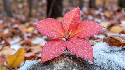 Frozen Autumn Leaf: A Delicate Beauty in Winter's Embrace