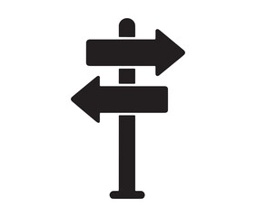 Minimalist signpost silhouette vector illustration.