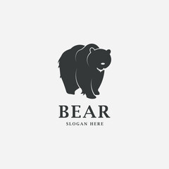 Bear silhouette Logo Vector Design