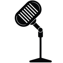 Vintage microphone silhouette retro audio