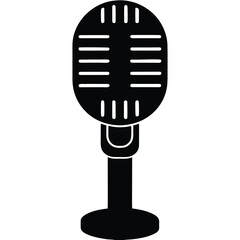 Vintage microphone with horizontal bars retro microphone